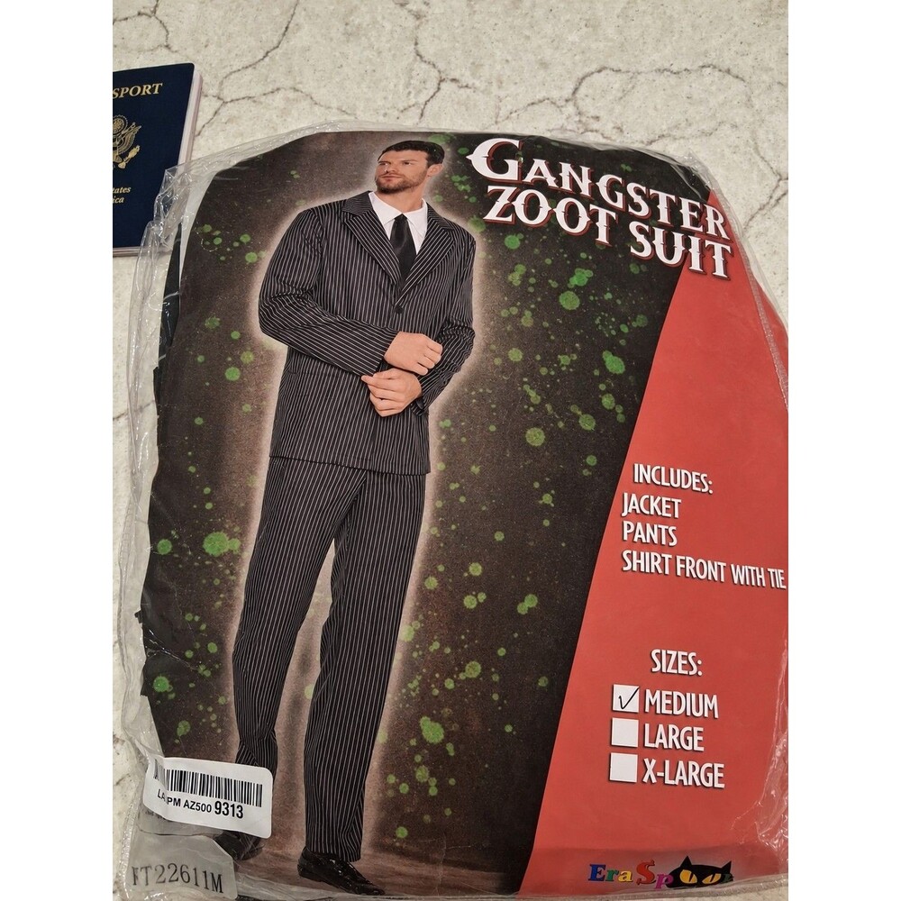 Gangster Zoot Suit Pinstripe Halloween Costume Men M EraSpooky Mobster
